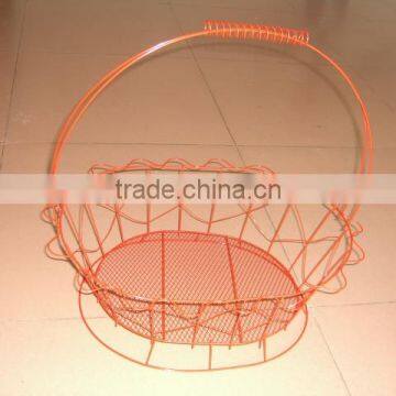 Hot Sell Durable metal Fruit Basket with Handle/fruit basket with net cover/decoration wire fruit basket(made in guangzhou)