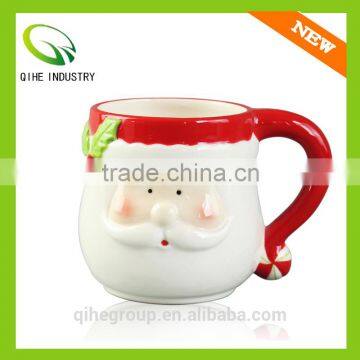 ceramic Porcelain coffee cup with Santa Claus face in Christmas