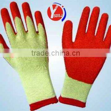 latex coated crinkle finish working gloves with two color liner