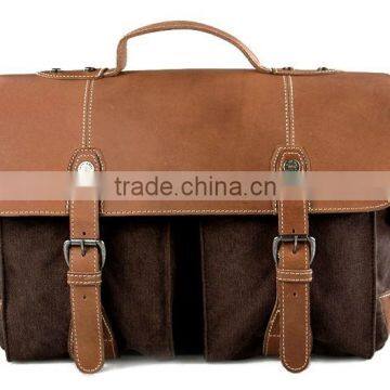 Vintage canvas leather messenger bag for mens