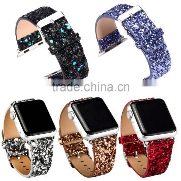 Extreme Deluxe Bling Glitter Leather Bracelet for Apple Watch Band