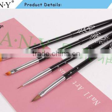 ANY Nail Art UV Gel Painting Black Metal Flat Nylon Hair Metal Nail Art Brush photo-4