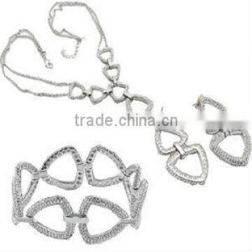 925 Silver Crystal Bridal Jewelry Sets, Wholesale Sets