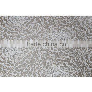 Shaoxing Textile Floral Desigh Foil Gold Scuba Knit Fabric