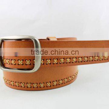 Full Cow Hide Women Dressed In Cowboy Embossed Strong Leather Belts