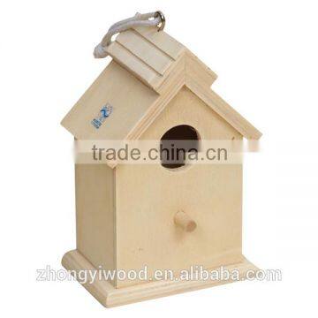 Trade assurance factory sale FSC pine indoor wild garden wooden bird gift cage house