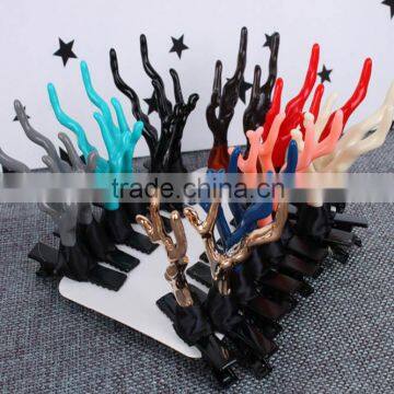 Wholesale cute deer Antlers shaped cristams hair clip for girls