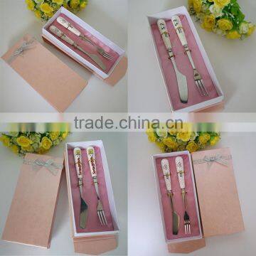 2015 New design small knife and spoon ceramic cutlery set