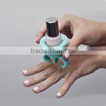 nail care tools and equipment Silicone wearable acrylic nail polish stand holder cosmetic display