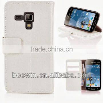 For white Galaxy Trend Duos S7562 /s7560 wallet leather case high quality factory's price