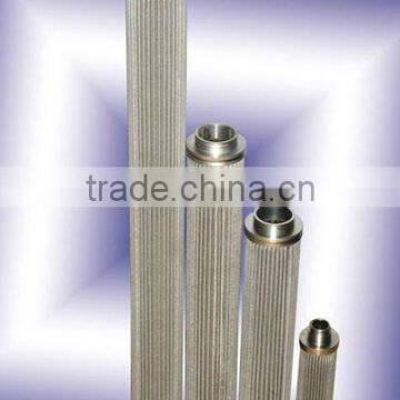 Stainless steel sintered felt pleated filter elements