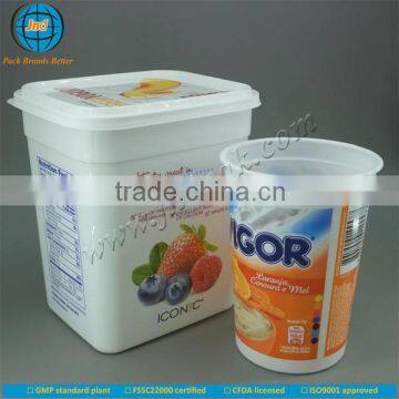 JND food grade plastic yogurt seasoning cheese ice cream cups with FSSC22000 certified by GMP standard plant