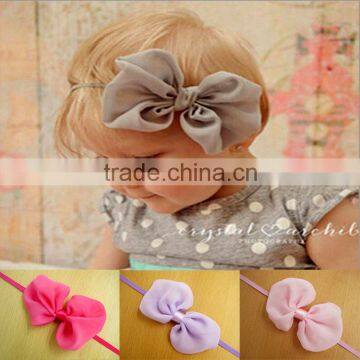 C68 baby Girls Toddler Cute Flower Headband Hair Bow chiffon Band