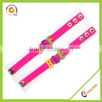 Silicone rubber wristband bracelet with button Promotional silicone bracelets