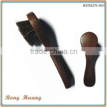 Horse hair brush wooden shoe brush