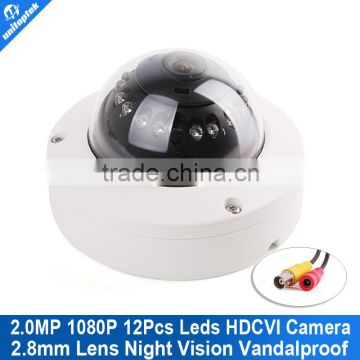 IR Night Vision Vandal Dome 2.8mm Lens HD CVI Camera 1080P Color White