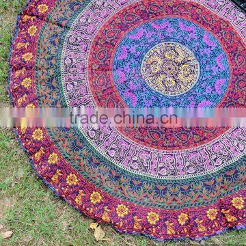 Indian Tapestry Mandala Round Roundie Yoga Mat Beach Throw Hippie Mandala Round Throw Beach Roundie Tapestry Beach Roundie Round photo-4