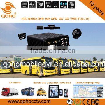 H.264 Car Mobile DVR 4-CH HDD/SSD Monitoring Compression MDVR