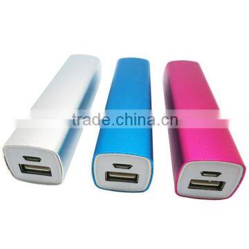 Alloy rectangle 2600mAh portable power bank for tablet