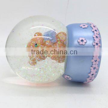 Cute europe style animal shaped mini bear snow globe