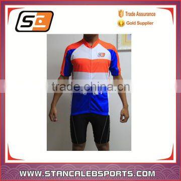 Stan Caleb wholesale short sleeve Sublimated Custom cycling wear crane sports wear cycling cheap cycling clothing