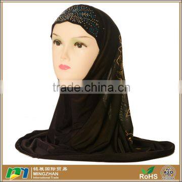 Muslim Ethnic Fashion Flower-Shaped Printed Cotton Jersey Under Scarf Head Hijab