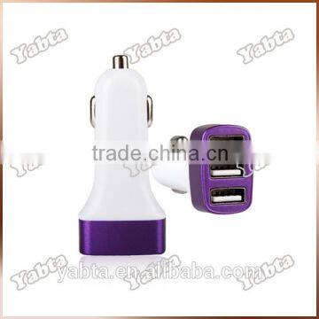 Wholesale auto 3 way usb car charger for ipad & iphone car charger, 5.1A white sliver car charger