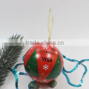 2016 Hot salling fashion christmas round tin ball