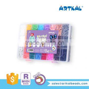 Artkal 24 colors midi soft hama beads CR24 box sets educational toys perler beads