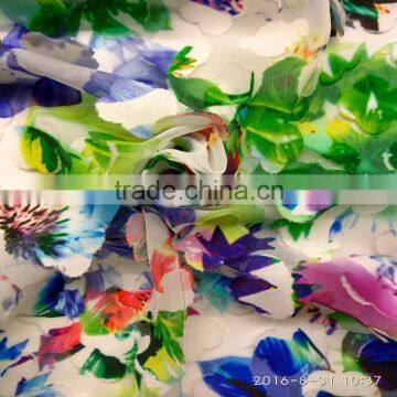 Wholesale 100% Polyester Print Cuting Flower Pattern cool fabric rolls for wedding dress