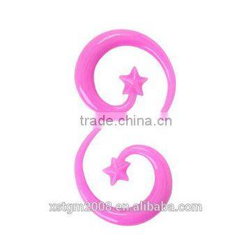 Pink gay body piercing jewelry ear spiral piercings