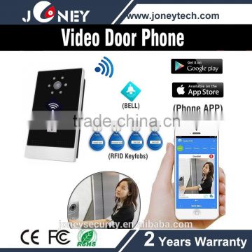 Smart phone wifi wireless video door phone with card reader