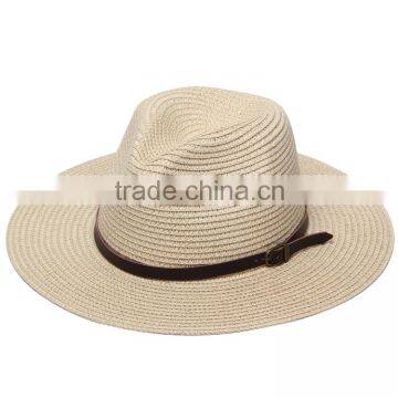 2016 simple belt paper straw panama fedora hats