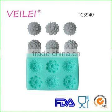 Six Flower Shape Bakeware mold DIY Silicone Cake Tool