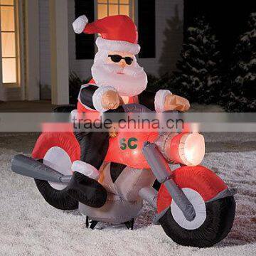 large outdoor Santa On Motorcycle Christmas Inflatable