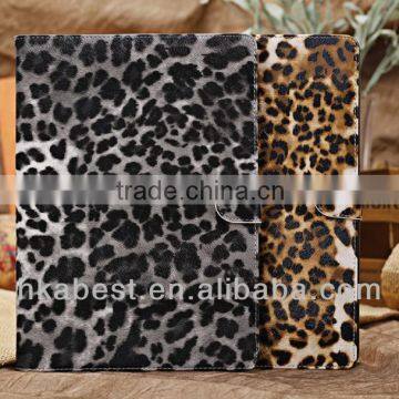 PU Leopard design case for iPad 5, pu leather cover case for iPad Air tablet,tablet pc cases