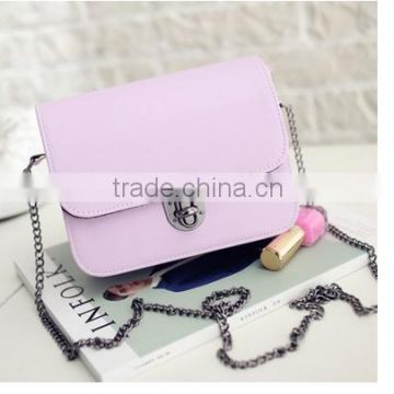 Fancy shoulder bag long chain handbag leather for girls