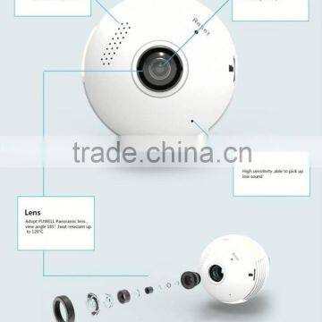 WiFi Fisheye Cloud Smart Bulb 360 Wifi ip Camera With Two-way Audio and 128G Recording Feature photo-3