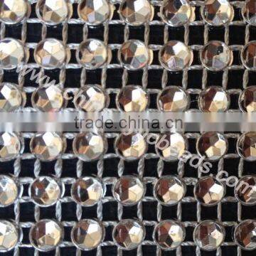 24 Rows Crystal Wedding Mesh Ribbon Gold Color for Decoration Candle &cake 12CM*10yard photo-2