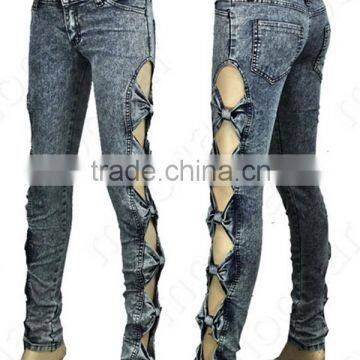 2014 Wholesale Oem China Supplier Summer Denim Jeans Fabric New Style Latest Design Sexy Woman Jean