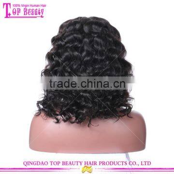 Most Popular Short Brazilian Hair Wigs 14" 150% Density Curly Wave Human Hair Short Bob Lace Front Wig photo-6