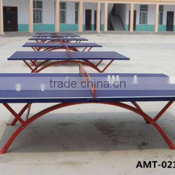 Cheap price Good quality SMC healthy design blue color outdoor rainbow shape SMC ping- pong table