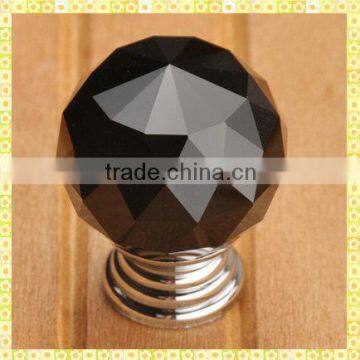 Wholesael Crystal Diamond Black Glass Door Knobs For Chest Decoration