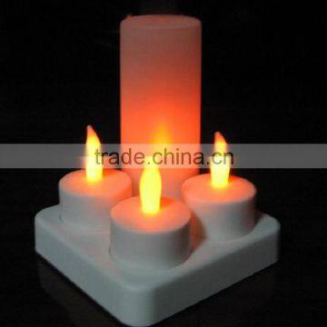 CE ROHS 4PCS PER SET Rrechargeable LED candle with cups