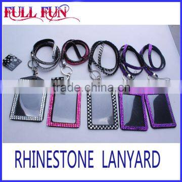 Promotional Gift Bling bling Rhinestone Lanyard With special card holder