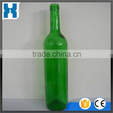 GREEN GLASS WINE BOTTLE WITH LOGO 750ML