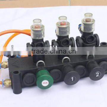 Pneumatic control block 1-6 switch