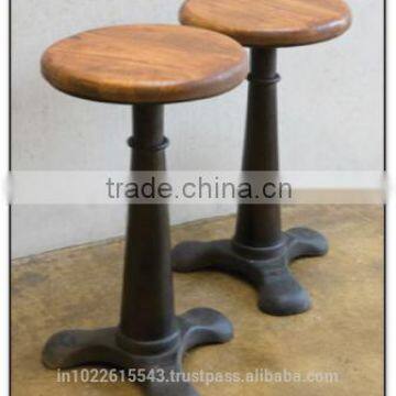 Wood metal stool, Industrial Stool, Cat Stool, Bar-stool