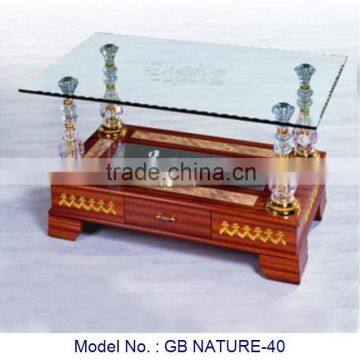 Modern Glass Top Wood Base Coffee Table With Drawer For Living Room Uphosterly Indian Style Furniture