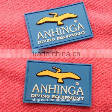 Customized Diving Uniform Rubber Patch,clothes PVC Rubber Label